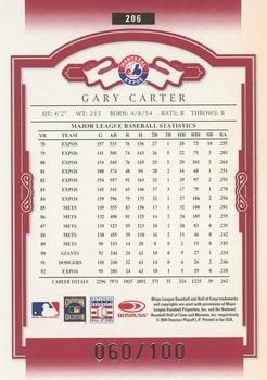 2004 Donruss Classics - Significant Signatures Red #206 Gary Carter Back