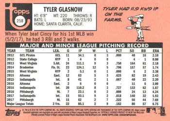 2018 Topps Heritage #258 Tyler Glasnow Back