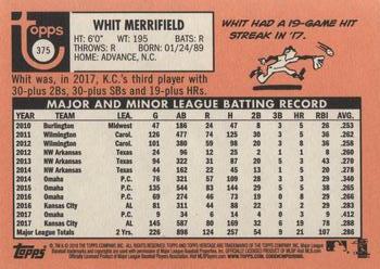 2018 Topps Heritage #375 Whit Merrifield Back