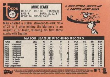 2018 Topps Heritage #429 Mike Leake Back