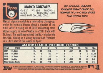 2018 Topps Heritage #542 Marco Gonzales Back