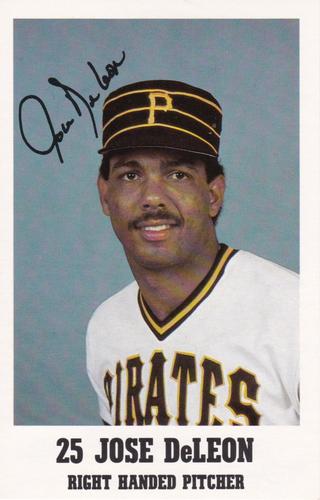 1984 Pittsburgh Pirates Promotional Dates 3x5 #NNO Jose DeLeon Front