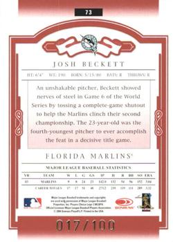 2004 Donruss Classics - Timeless Tributes Red #73 Josh Beckett Back