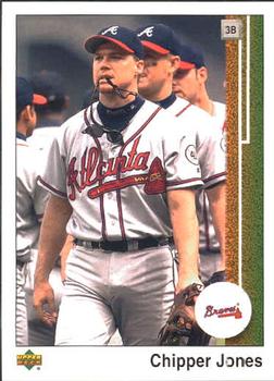 2002 UD Authentics #92 Chipper Jones Front