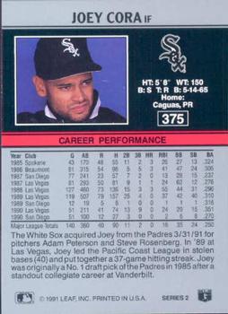 1991 Leaf #375 Joey Cora Back