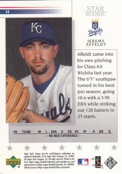 2002 Upper Deck #14 Jeremy Affeldt Back