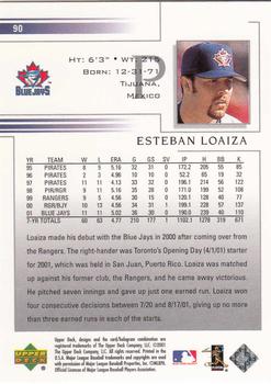 2002 Upper Deck #90 Esteban Loaiza Back
