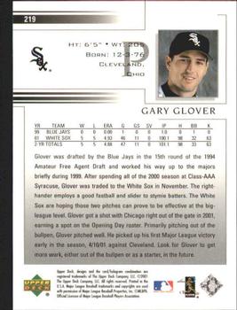 2002 Upper Deck #219 Gary Glover Back