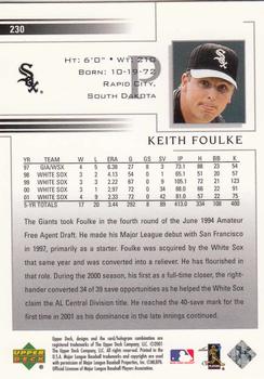 2002 Upper Deck #230 Keith Foulke Back