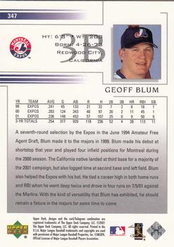 2002 Upper Deck #347 Geoff Blum Back