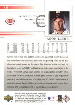2002 Upper Deck #439 Jason LaRue Back