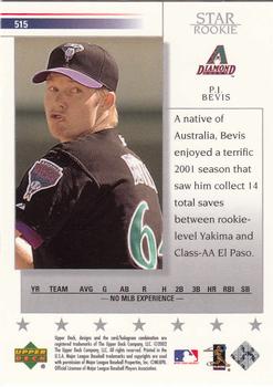 2002 Upper Deck #515 P.J. Bevis Back