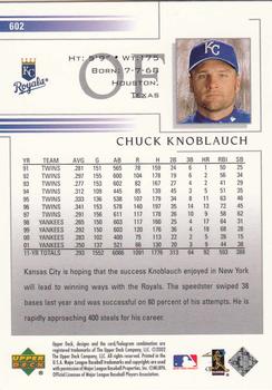 2002 Upper Deck #602 Chuck Knoblauch Back