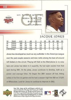 2002 Upper Deck #612 Jacque Jones Back
