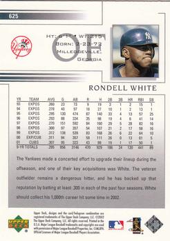 2002 Upper Deck #625 Rondell White Back