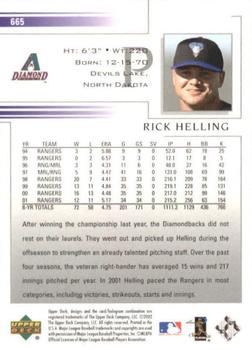 2002 Upper Deck #665 Rick Helling Back