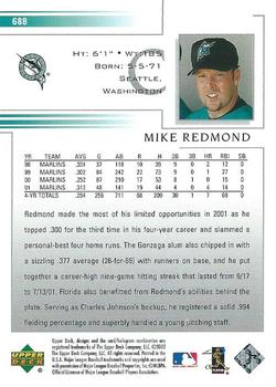2002 Upper Deck #688 Mike Redmond Back