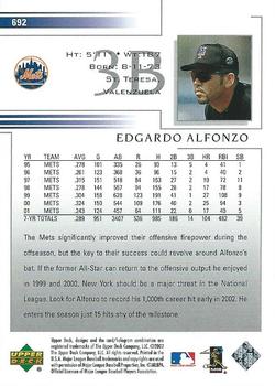 2002 Upper Deck #692 Edgardo Alfonzo Back
