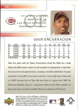 2002 Upper Deck #716 Juan Encarnacion Back