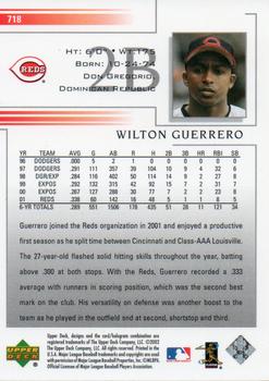 2002 Upper Deck #718 Wilton Guerrero Back