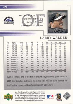 2002 Upper Deck #720 Larry Walker Back