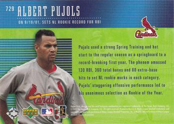 2002 Upper Deck #729 Albert Pujols Back