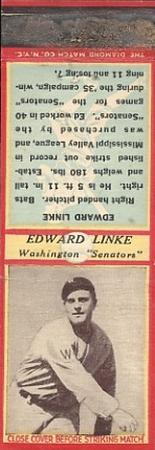 1935-36 Diamond Matchbooks (U3-1) #NNO Edward Linke (1936 Issue) Front