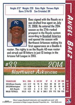 2014 Grandstand Northwest Arkansas Naturals #NNO Angel Baez Back