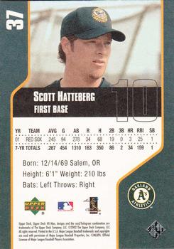 2002 Upper Deck 40-Man #37 Scott Hatteberg Back