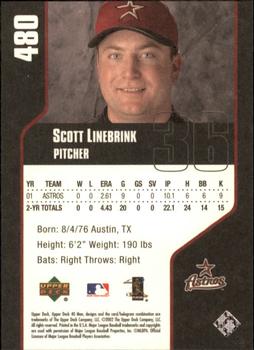 2002 Upper Deck 40-Man #480 Scott Linebrink Back