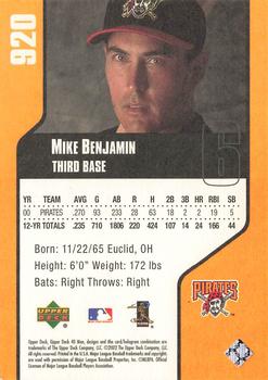 2002 Upper Deck 40-Man #920 Mike Benjamin Back
