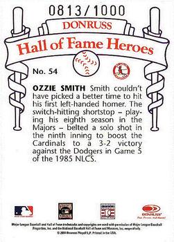 2004 Donruss Diamond Kings - Hall of Fame Heroes #19 Ozzie Smith Back