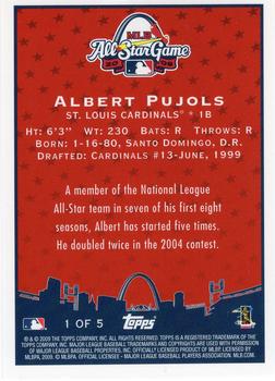 2009 Topps - All-Star Fanfest #1 Albert Pujols Back