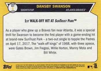 2017 Topps Heritage - Now and Then #NT-8 Dansby Swanson Back