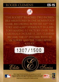 2004 Donruss - Elite Series #ES-15 Roger Clemens Back