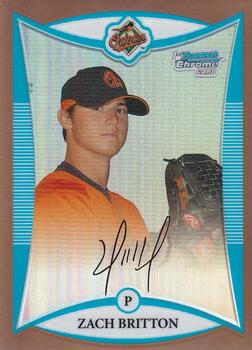 2008 Bowman Chrome - Prospects Gold Refractors #BCP168 Zach Britton Front