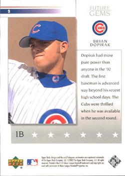 2002 Upper Deck Prospect Premieres #9 Brian Dopirak Back