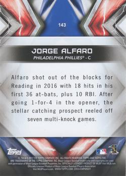 2017 Topps Fire - Gold Minted #143 Jorge Alfaro Back