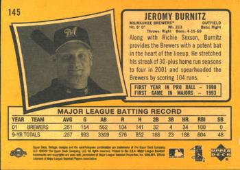 2002 Upper Deck Vintage #145 Jeromy Burnitz Back