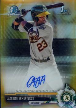 2017 Bowman Chrome - Prospect Autographs Gold Refractor #CPA-LA Lazarito Armenteros Front