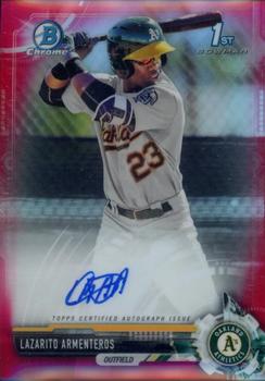 2017 Bowman Chrome - Prospect Autographs Red Refractor #CPA-LA Lazarito Armenteros Front