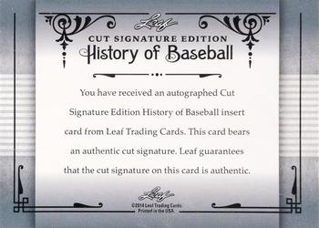 2014 Leaf Cut Signature History of Baseball Edition #NNO Tom Glavine Back