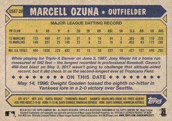 2017 Topps Update - 1987 Topps Baseball 30th Anniversary #US87-28 Marcell Ozuna Back