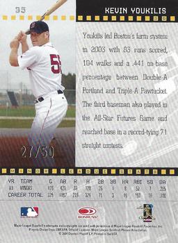 2004 Donruss Studio - Studio Proof Gold #35 Kevin Youkilis Back