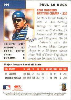 2003 Donruss Champions #144 Paul Lo Duca Back