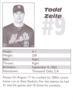 2001 Palm Beach Post New York Mets #NNO Todd Zeile Back