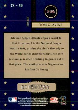 2004 Donruss Throwback Threads - Century Stars #CS-56 Tom Glavine Back