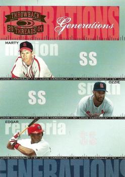 2004 Donruss Throwback Threads - Generations #G-20 Marty Marion / Ozzie Smith / Edgar Renteria Front