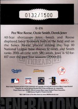 2004 Donruss Throwback Threads - Generations #G-26 Pee Wee Reese / Ozzie Smith / Derek Jeter Back