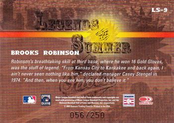 2003 Donruss Signature - Legends of Summer #LS-9 Brooks Robinson Back